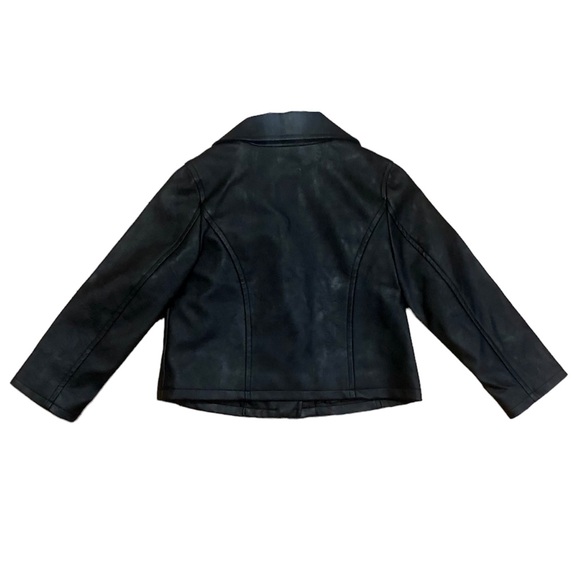 Gap faux leather black moto jacket, 3T - Picture 3 of 7